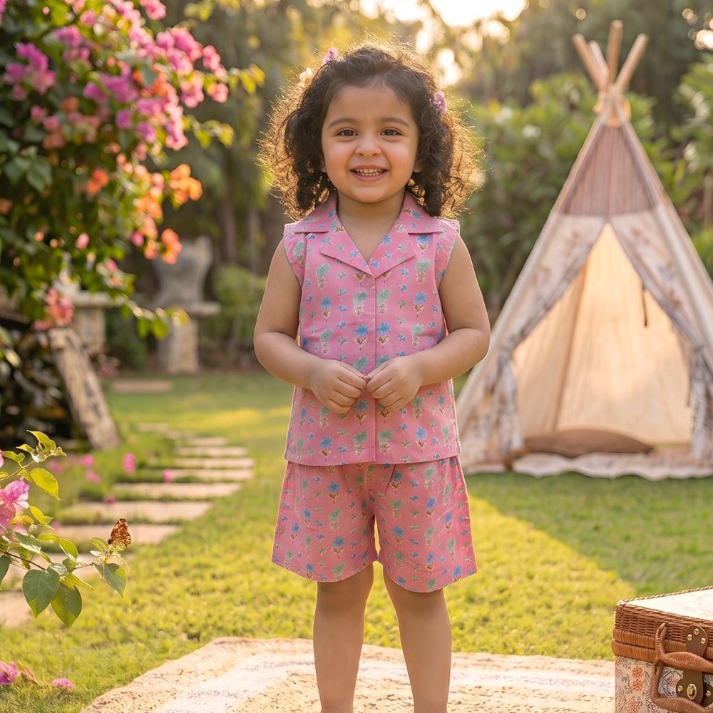 Pink notch collar co-ords