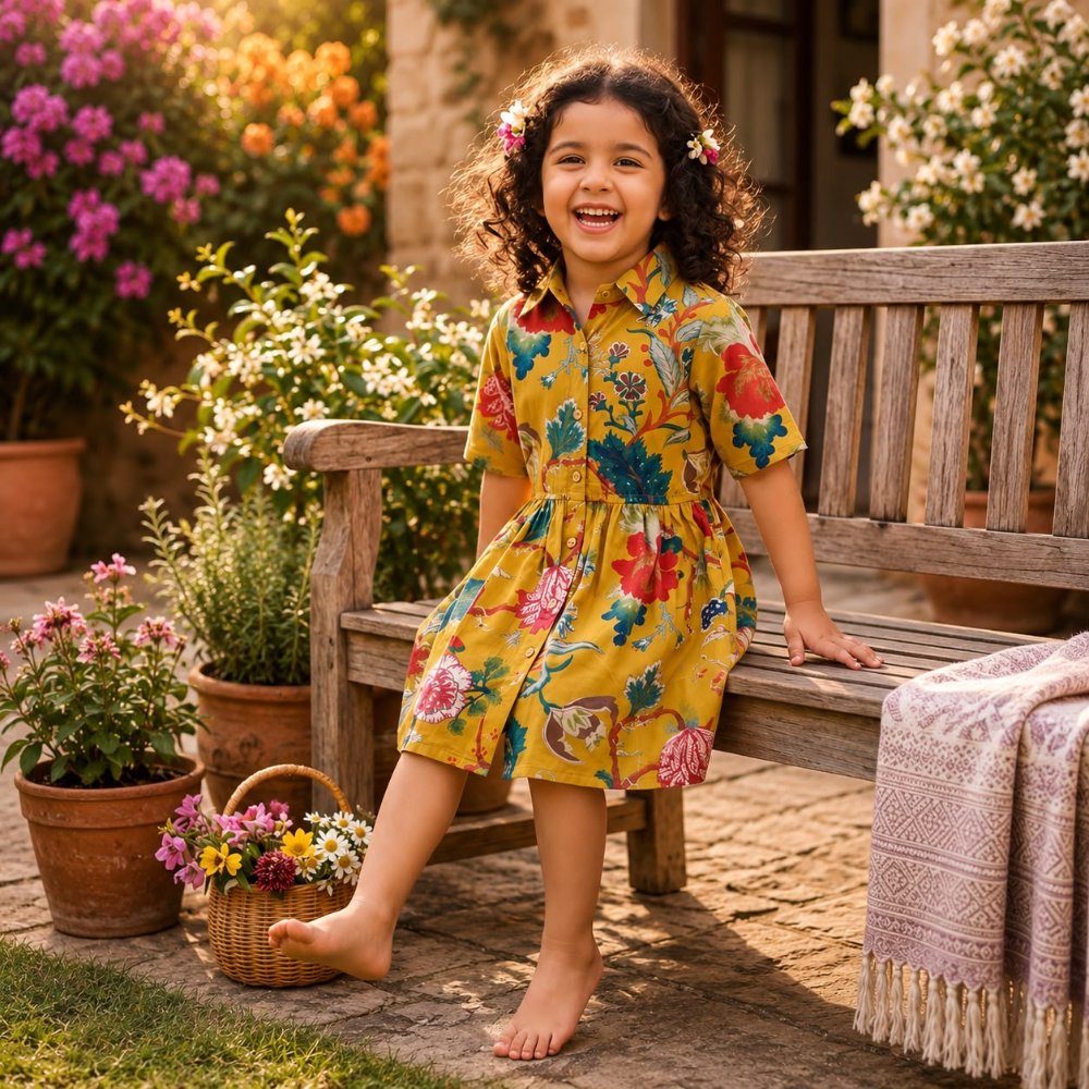 Floral Mustard Frock