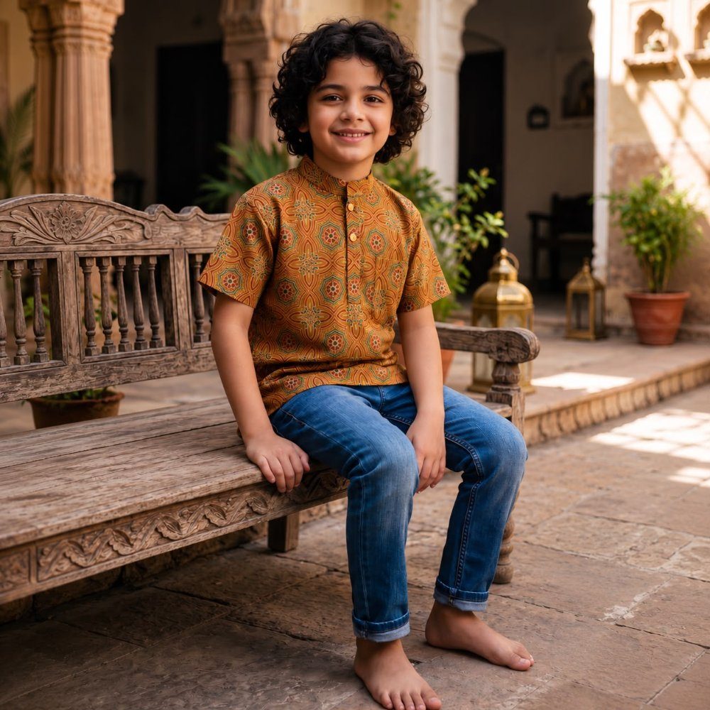 Mustard Short Kurta