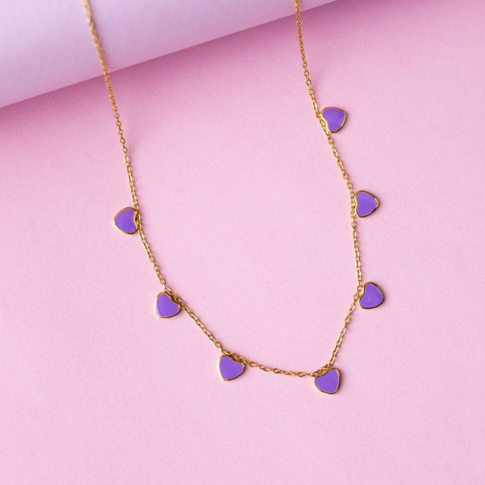 Violet hearts chain