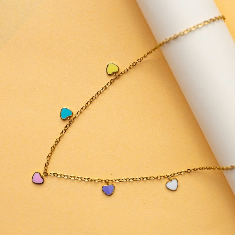 Multicolor hearts chain