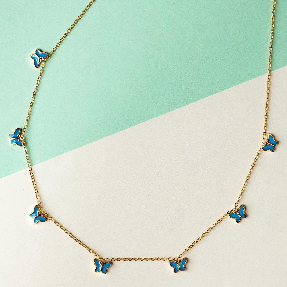 Blue butterfly chain