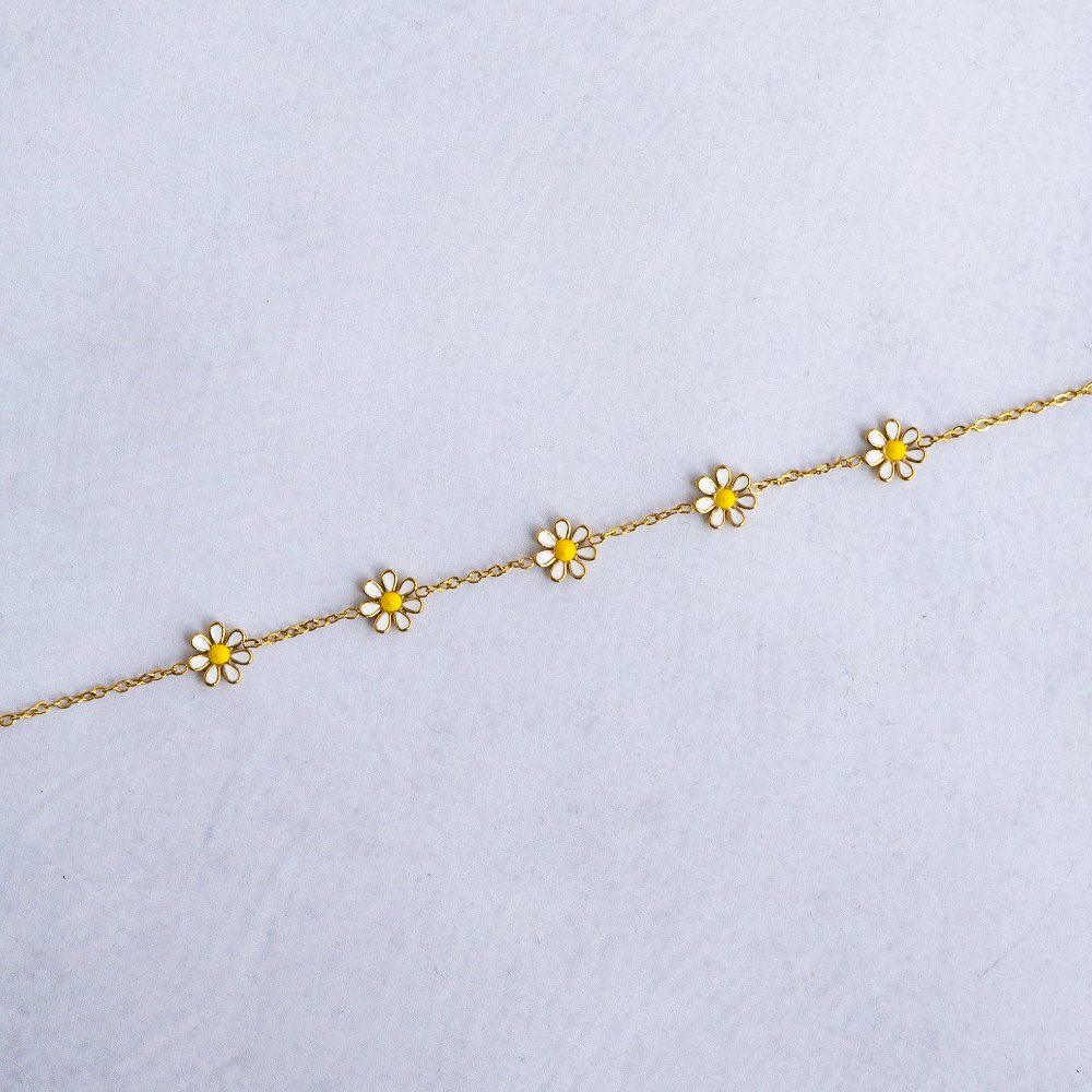 Five flowers chain bracelet