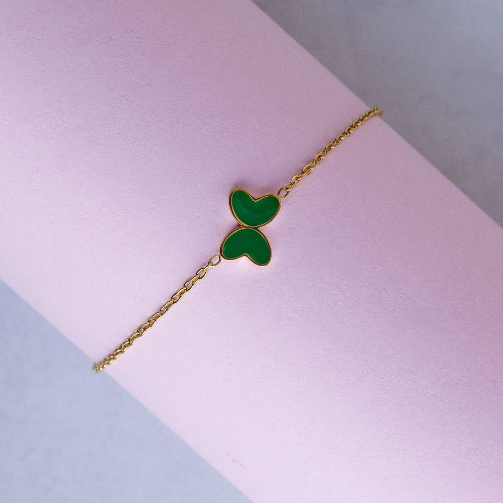 Double heart chain bracelet