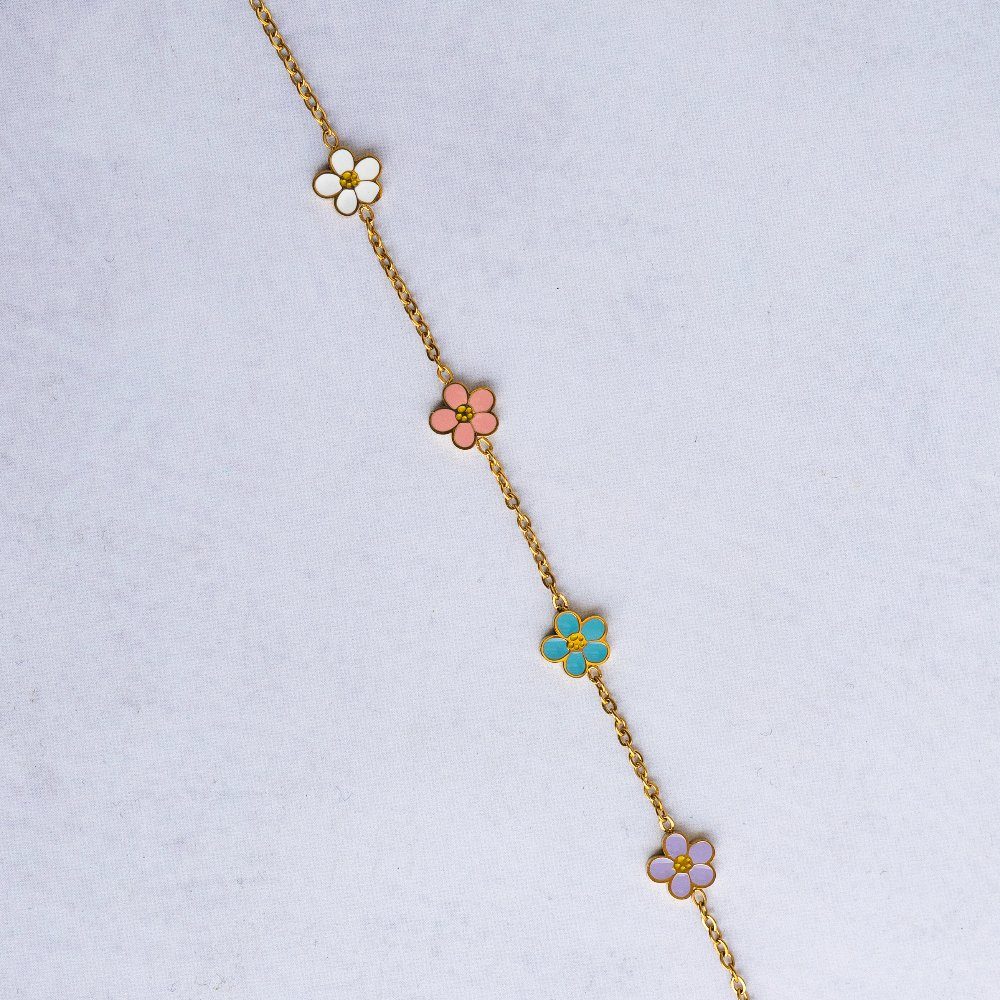 Four flowers chain bracelet