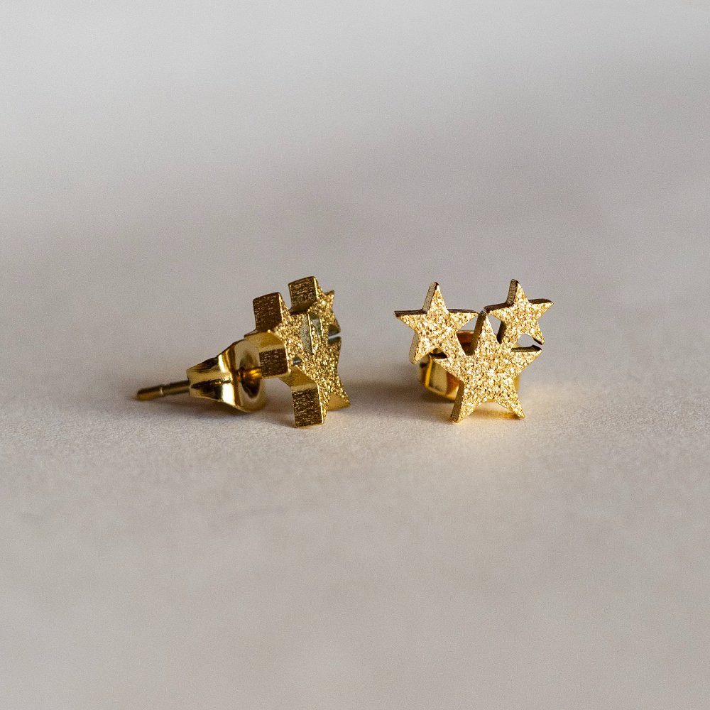 Three stars glitter earring
