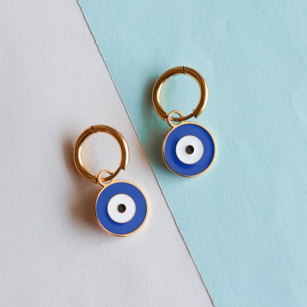 Evil eye hoops