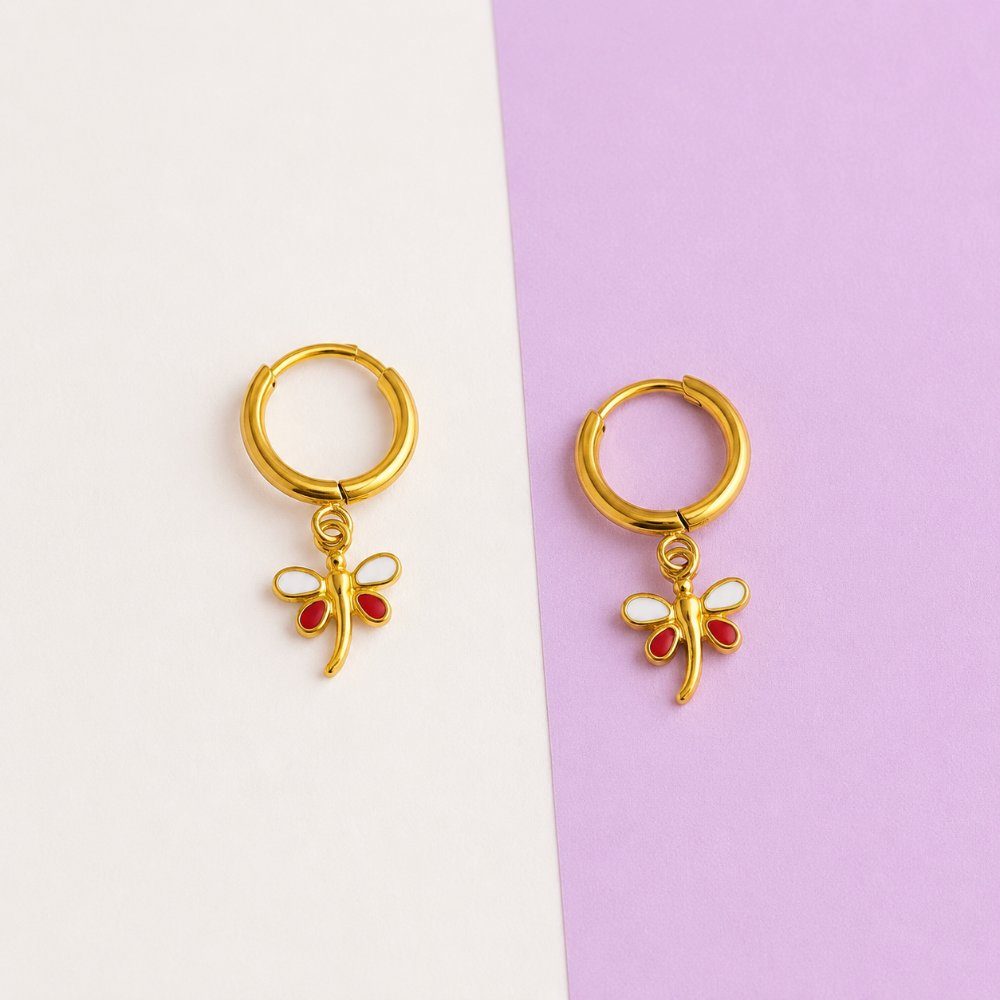 Dragonfly hoops earring