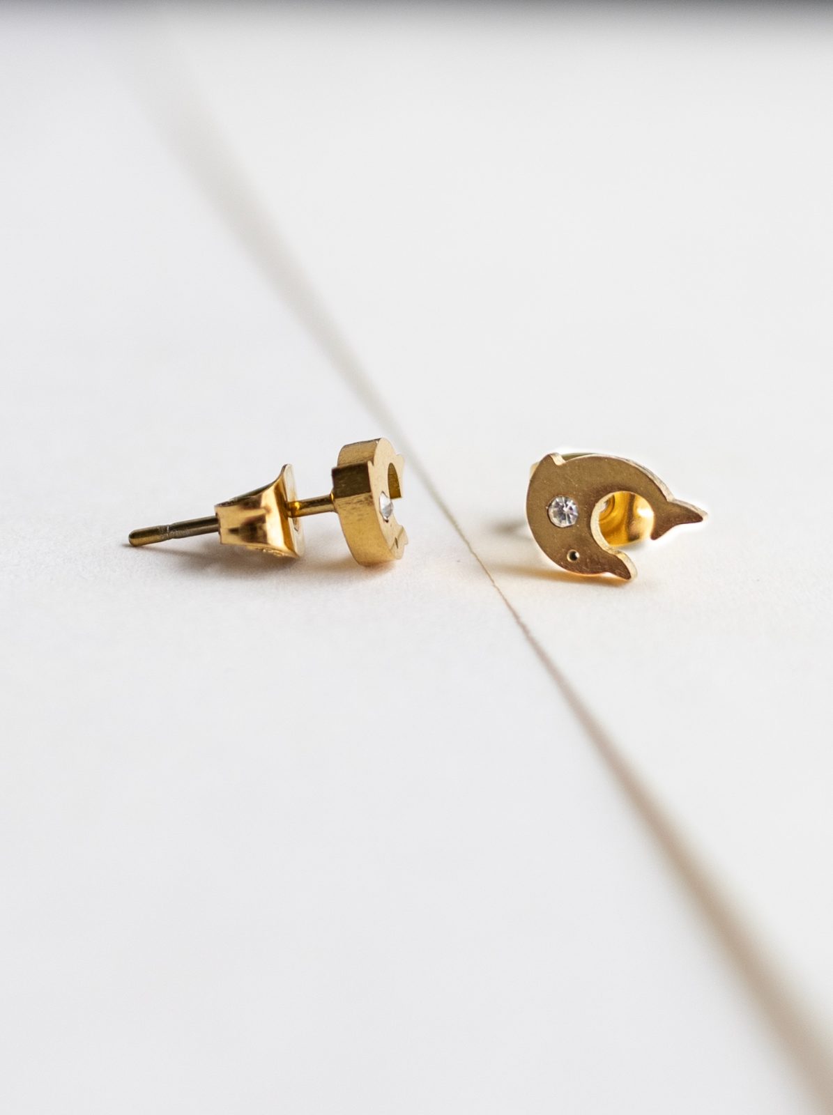 Dolphin stone earring