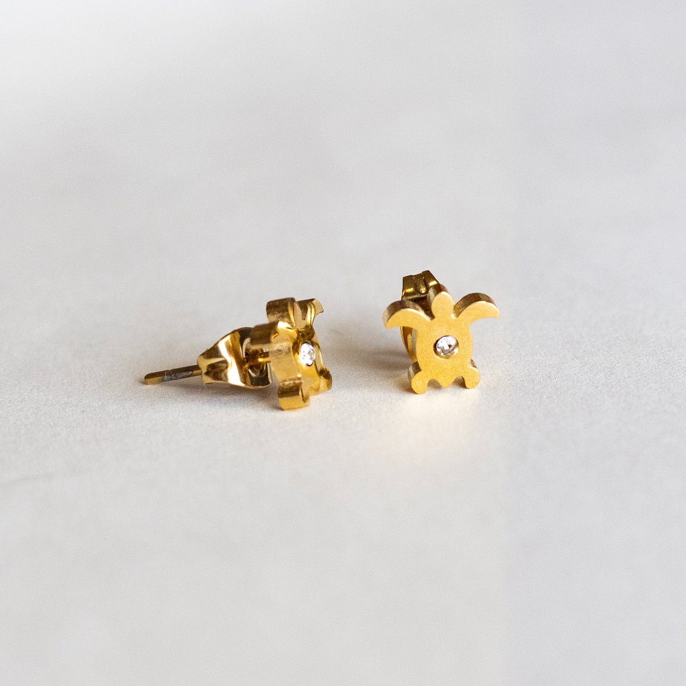 Tortoise stone earring